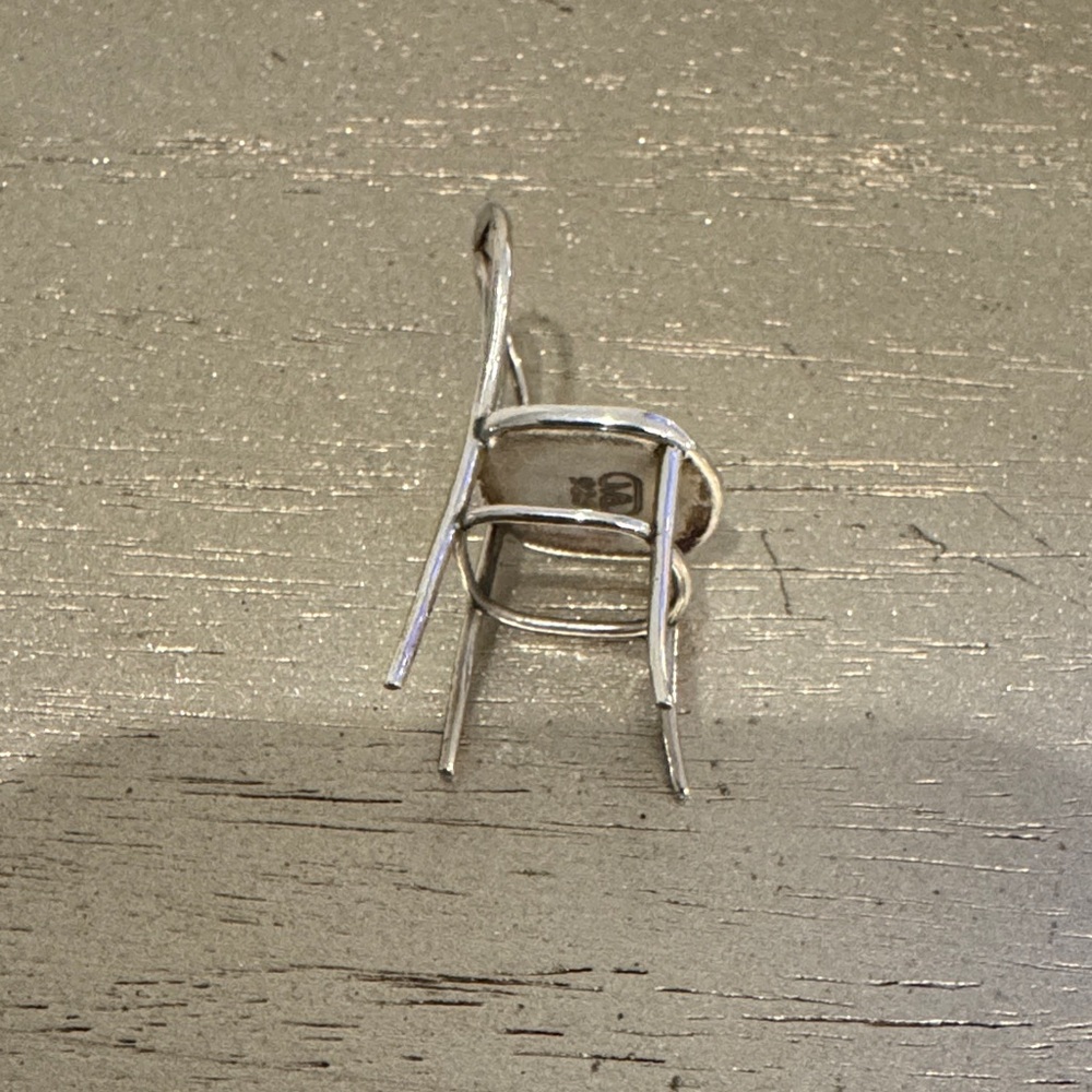 Marla Aaron Miniature Silver Chair 'take a seat for restaurants' - Picture 3 of 6